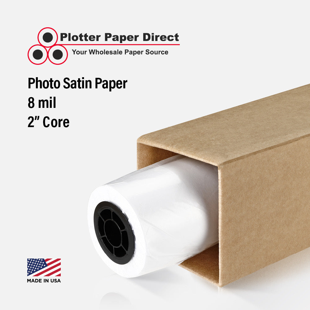 (1) 54'' x 100' Roll - Photo Satin Paper - 3'' core with 2'' core adap ...